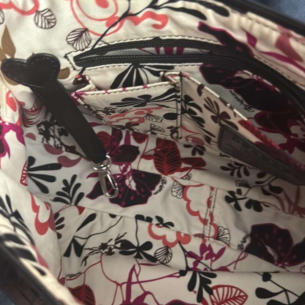 Brighton Black Leather Shoulder Bag with Ruched Design - Picture 3 of 4